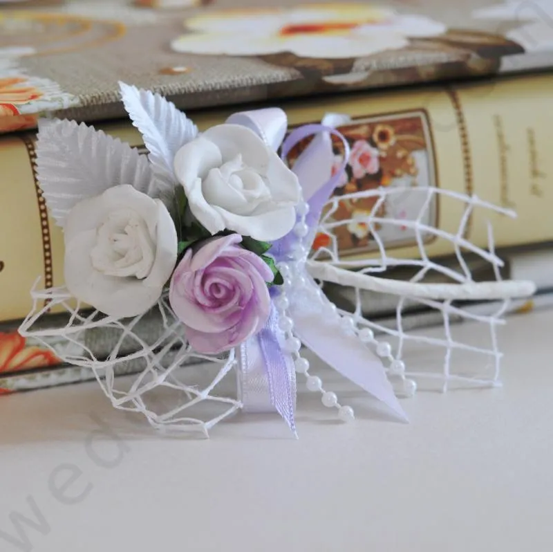 Поръчай онлайн - Ръчно изработена бутониера за сватба, модел BB7